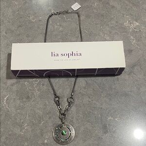 Lia Sophia Silver Necklace with Abalone Accent NWT